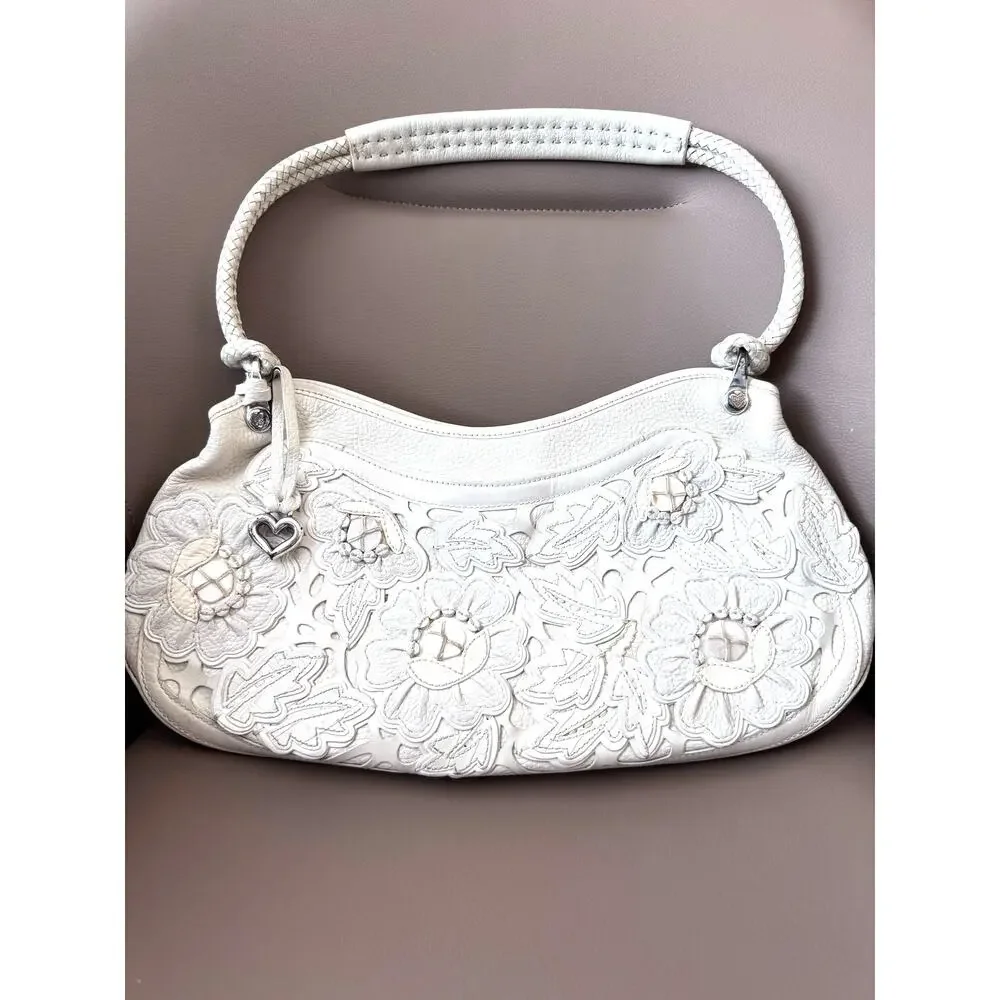 Brighton Purse Bag Masterpiece Magnolia La Sagrada 3D Floral Applique Ivory
